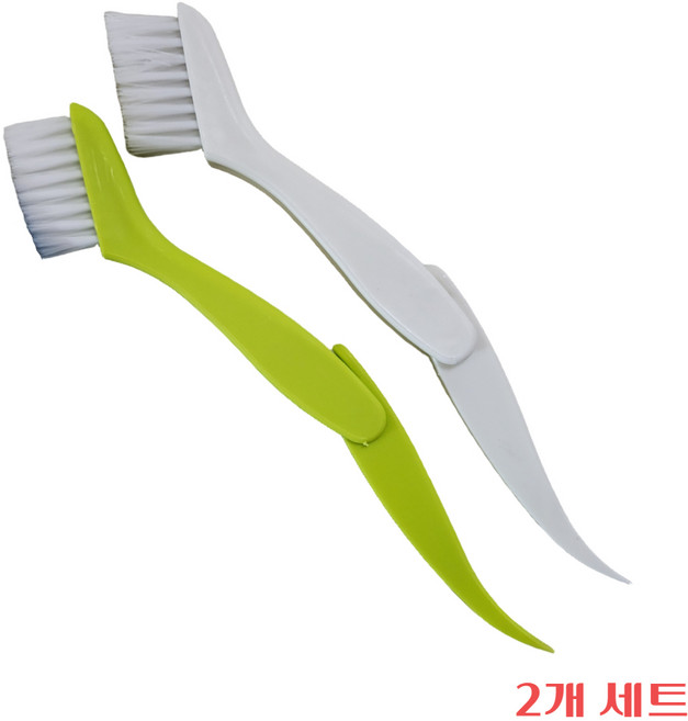 쿠라키친 접이식 창틀 틈새 브러시, 그린/화이트, 1세트