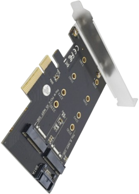 데스크탑 SATA PCIE카드 변환 M.2 SSD NVMe연결 장착 저장장치확장, 카드