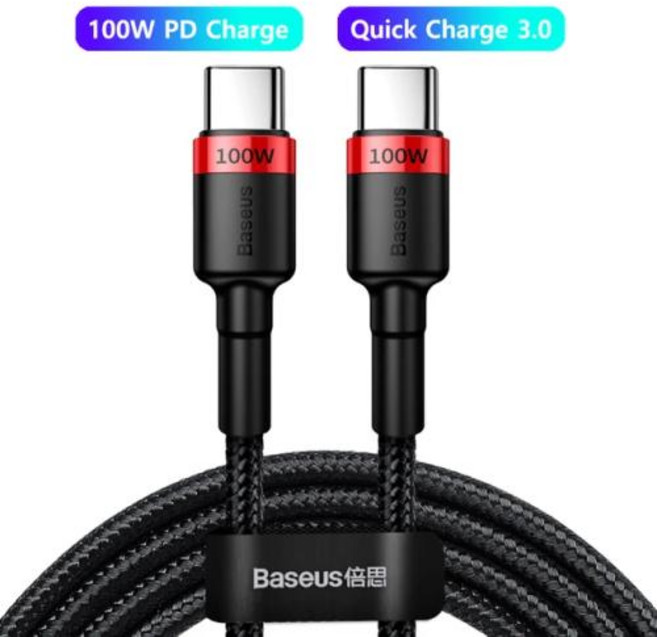 베이스어스 Baseus 고속 충전 4.0 충전기 타입 C 케이블 100W USB to C타입 60W USBC PD 코드, 1m, 없음, 04 100W Gray Black