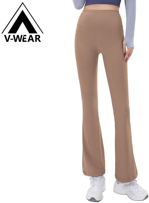 V-WEAR 高腰顯瘦喇叭褲 瑜伽運動長褲