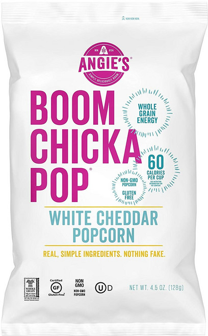 앤지스 붐 치카 팝 화이트 체다 팝콘 글루텐 프리 홀 그레인, 128g, 1개