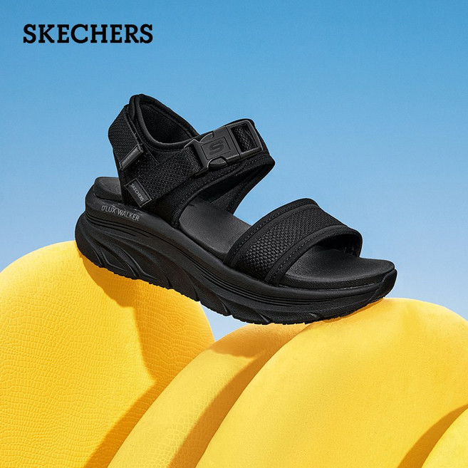 [S]스케쳐스여성용 Skechers24년 디럭스고워크 쿠션감좋은 캐주얼 샌들 비치샌들(사은품증정)
