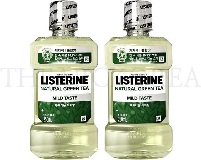 리스테린 내추럴 그린티 마일드 구강청결제, 250ml, 2개