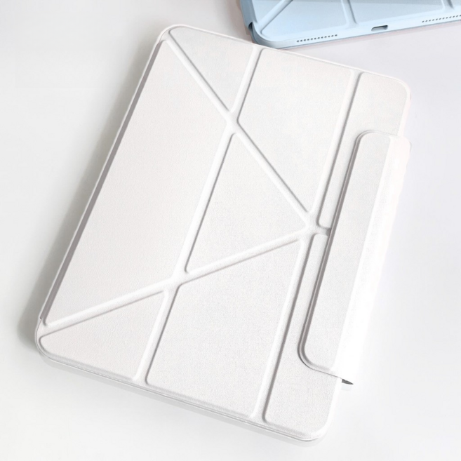 Y折平板保護套 適用於iPad 10 11 Mini Air 7 6 5 4 M2 M3 Pro M4, 米白,Mini6/Mini7(8.3吋）, 1個