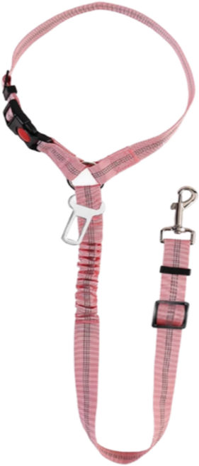 허그마이펫 강아지 안전벨트 차량용 충격흡수, 1개, 핑크