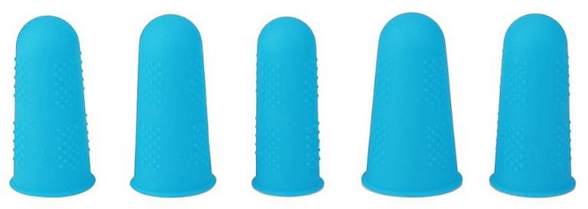 핫글루 건 핑거 캡 실리콘 안티 스케일딩 고온 내열성 손가락 커버 슬리브 보호대 미끄럼 방지, 04 Blue 5PCS, 01, 1개