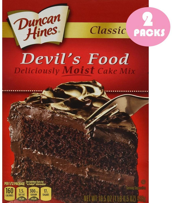 던칸하인즈 클래식 데블스 푸드 케이크 믹스, 15.25 Ounce 2개, 467g, 2개
