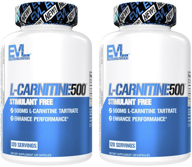 EVLUTIONNUTRITION L-肉鹼 500mg 膠囊, 120錠, 2個