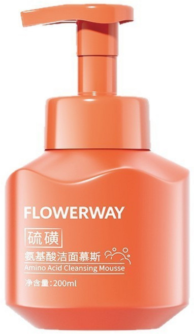 FLOWERWAY 硫磺胺基酸潔面慕斯, 1個, 200L