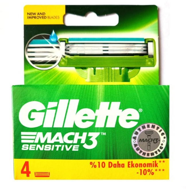 질레트 마하3 센서티브 면도날 4입, 00001 단일속성, 1개, 4개입