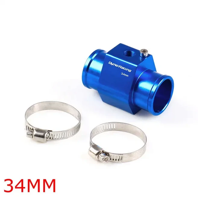 1Pc 자동차 수온 게이지 라디에이터 온도 조인트 파이프 센서 40mm 38mm 호스 어댑터, 09 Blue 34mm