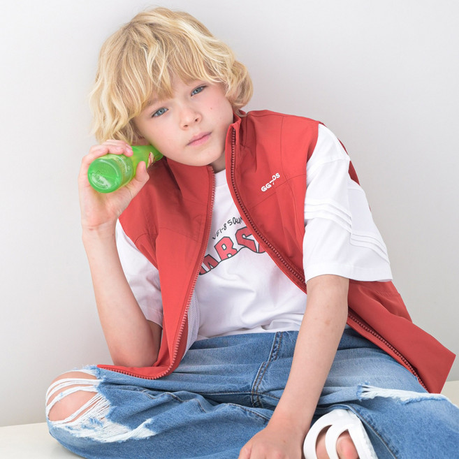 [12시전주문 오늘출발] 메르시보꾸 아동용 클라이밍조끼 봄여름 바람막이 베스트