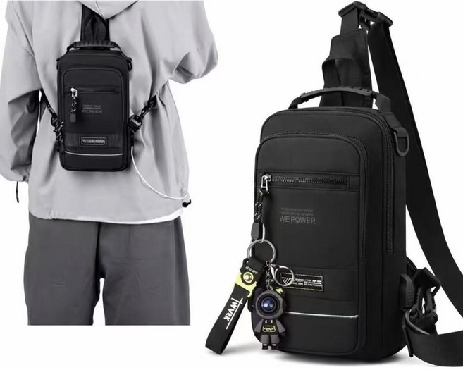 남성 미니 크로스백 슬링백 가슴가방 키링 증정