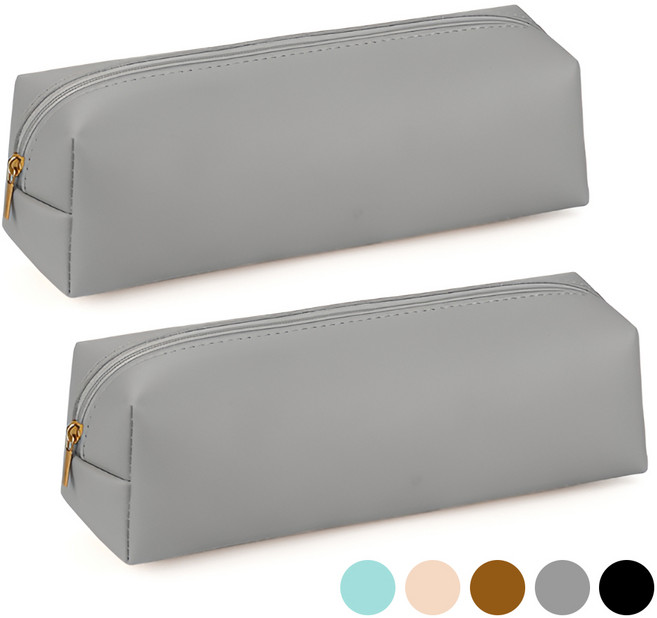 아뜰라임 심플 만년필 소가죽 필통, 모던 그레이, 2개