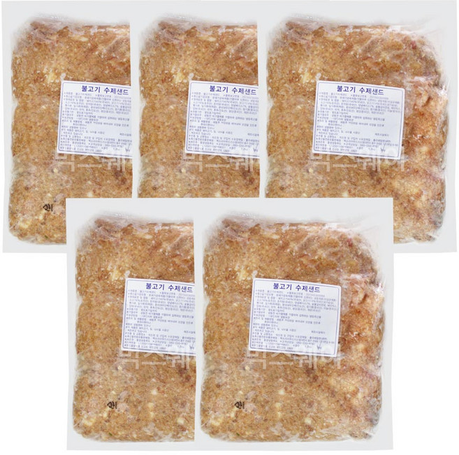 벅스웨이 한돈 대용량 수제 불고기패티(벌크) 3kg 5개 떡갈비반죽 햄버거패티