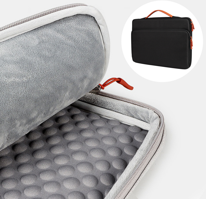 태스코나 [엠보싱쿠션] 퍼펙실드 노트북 파우치 가방 맥북 파우치, 블랙, 1개