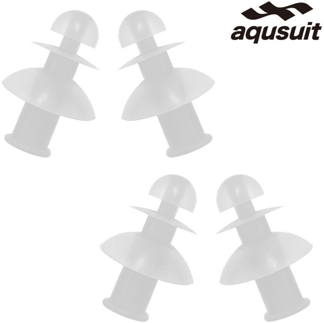 국내생산 아퀴스트 수영 실리콘 귀마개 소음방지 이어플러그 3단 4P 세트, 1개, 화이트