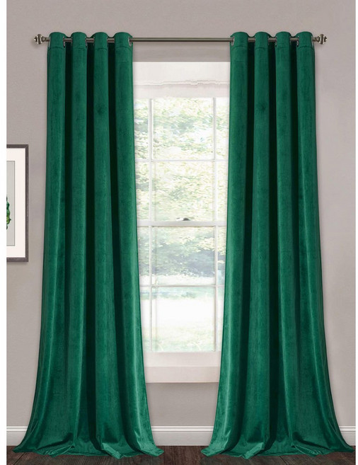 솔리드 컬러 그린 벨벳 블랙 아웃 단열 커튼 거실 식당에 적합한 라이트 럭셔리 레트로