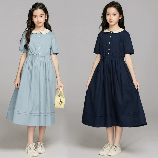 UPPERCUT 청순 여아 반팔 프렌치 원피스 초등여아 학예회 연주회 콩쿨 발표회 결혼식 화동 드레스 여름 원피스