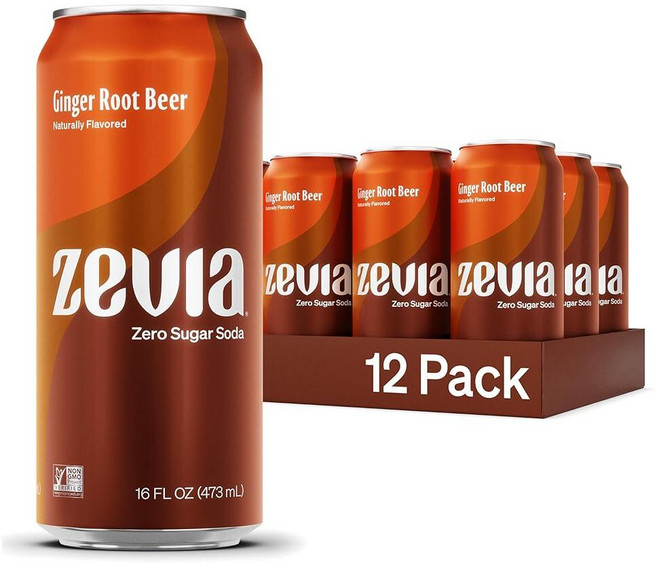 Zevia 제로 슈가 소다 생강 루트 비어 473ml 12개, Zevia 제로 슈가 소다, 생강 루트 비어, 473., 진저 루트 비어
