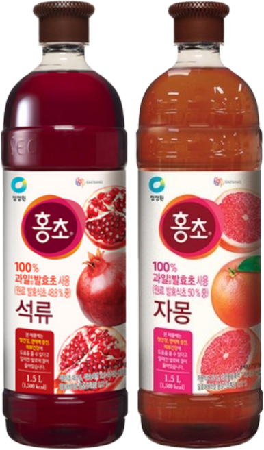 청정원 홍초 1.5L 석류+자몽, 2세트, 3L