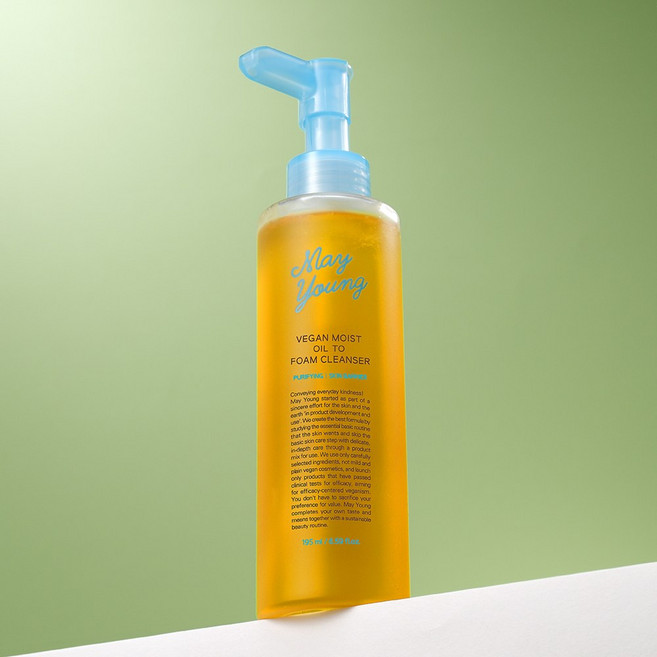 [공식몰] 메이영 비건 모이스트 클렌징오일 투 폼클렌저, 1개, 195ml