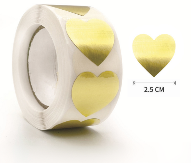 로멀리 재물운 하트스티커, 골드