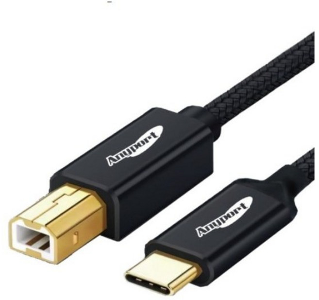 애니포트 USB 2.0 C타입 TO B 프린터케이블, 2개, 1m