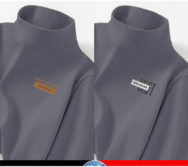 1+1 남성 반폴라 티셔츠 가을 겨울 패션 루즈핏 이너 긴팔 티셔츠 심플 코디 남자 긴팔티 상의 WMY