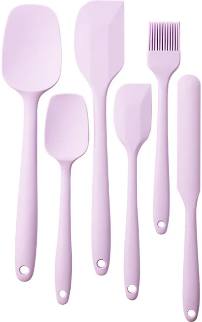베이킹 실리콘 스크레이퍼 6종 세트 일체형 크림 스크레이퍼 케이크 스크레이퍼 오일 브러쉬 DIY 베이킹 도, 04 Purple