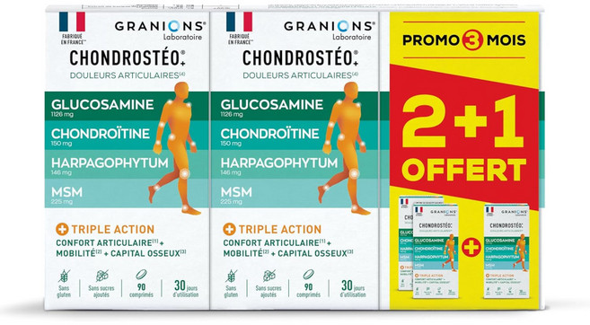 그라니온 콘드로스테오 관절 뼈 영양 90정 3개 프랑스