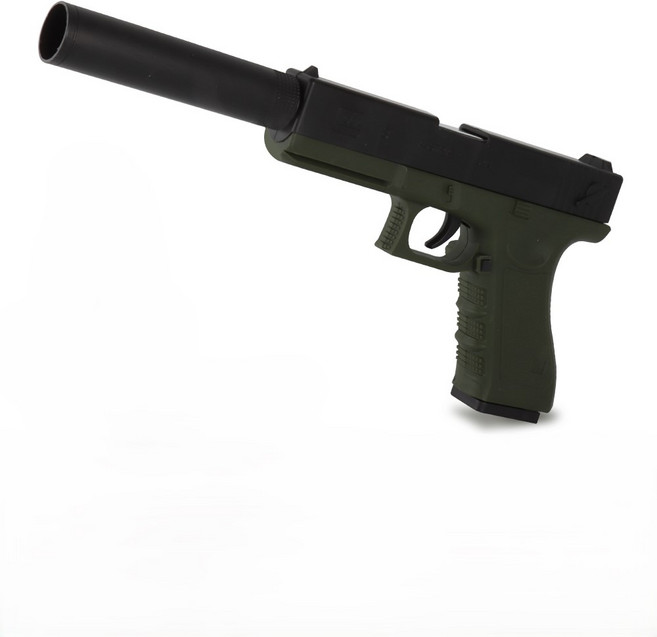 한들도매 글록 탄피배출 스펀지총 서바이벌총 장난감총 너프건, 1개, 그린
