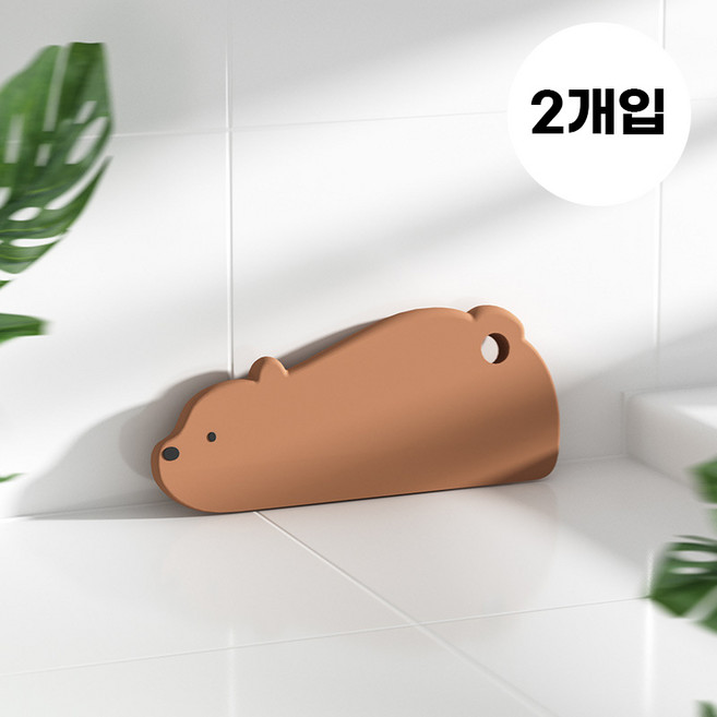 요라나 욕실스퀴지 물기제거기 스퀴즈 화장실물기제거, 브라운, 2개