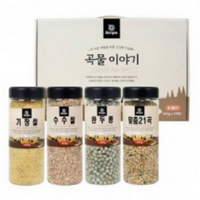 [제프몰] 곡물이야기4종(기장쌀+수수쌀+완두콩+맞춤21곡) 곡물선물세트 답례품, 1세트, 1kg