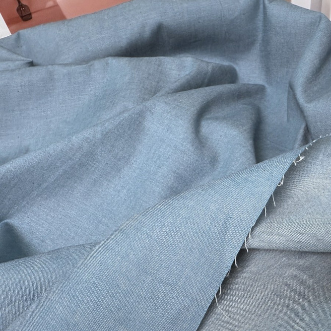 CRT009 탐나요 면 청해지 원단 스트레치 데님 패브릭 청지 무늬 대폭 무지 천, 1개, 연청무지