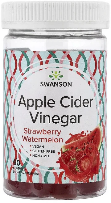 스완슨 애플사이다비니거 구미젤리 Apple Cider Vinegar 딸기 수박맛 60개, Swanson, 사과 식초 구미젤리, 딸기 수박, 구미, 1개 - 쿠팡