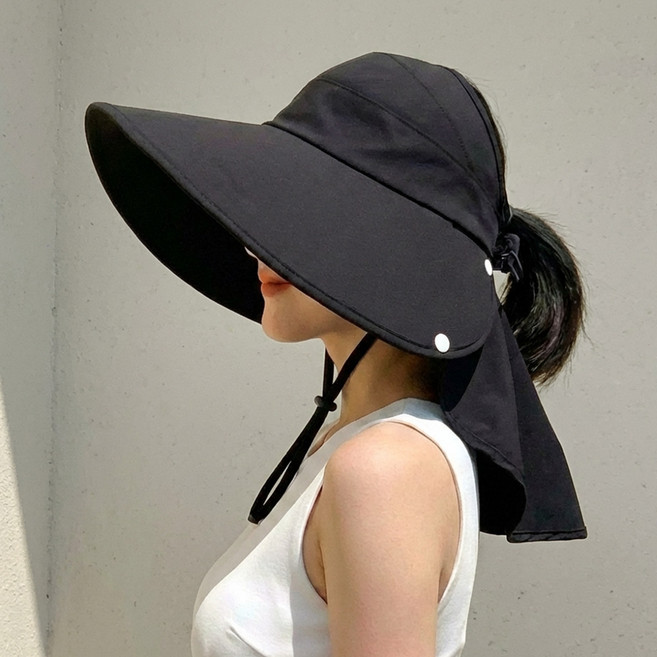 핑크바니 여성 자외선차단 썬캡 넥커버 챙넓은 플랩캡 여름 모자