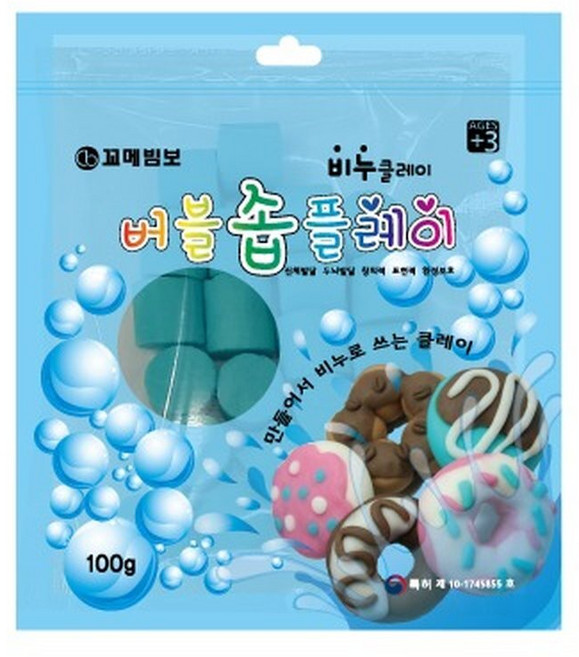 버블솝플레이 블루 00g 무향 버블스틱 포함 헬로버블과 함께 활용, 100g*30봉