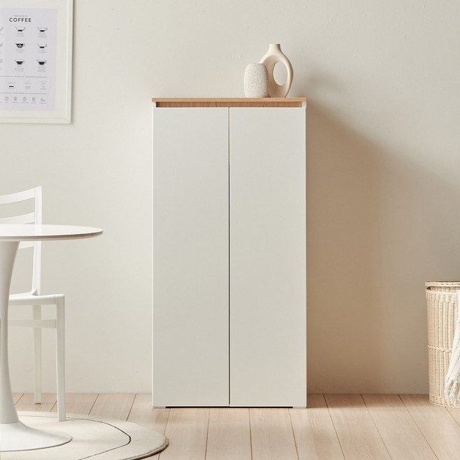 헤븐 다용도 부엌 주방 거실 베란다 다용도 높은 수납장 정수기받침대 선반장 1200, 오크