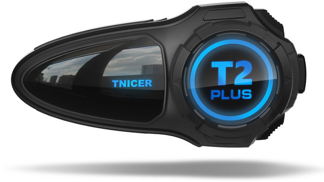 TNICER T2Plus 듀얼 소음방지 듀얼칩 오토바이 헬멧 블루투스 10인 1000m, 블랙