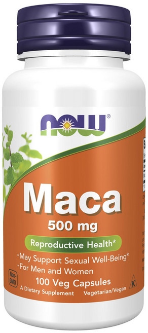 NOW Foods Maca瑪卡素食膠囊 500mg, 1罐, 100錠