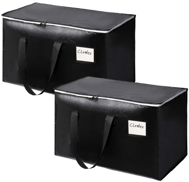 에이제이케이 대용량 이사가방 다용도 접이식 방수 수납정리함, 2개, 스페이스 블랙