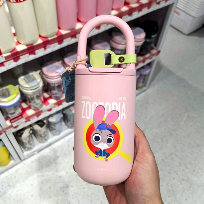 상하이 미니소 주토피아2 빨대 420ml 컵 텀블러, 1개, A. 304 손잡이 보온병 420mL - 주디