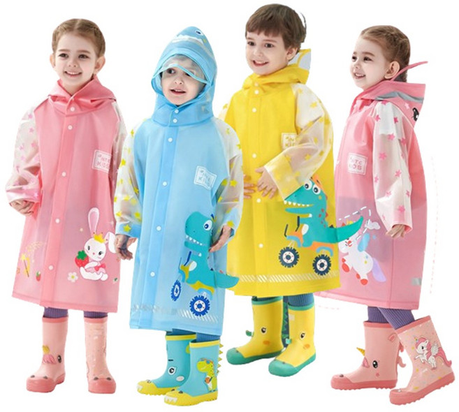 멜로우두두 KC인증 EVA 어린이 아동 캐릭터 우비 키즈 레인코트 비옷 4종