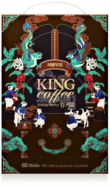 [서울우유] 프리미엄 커피믹스 킹 커피, 15.4g, 1박스, 60개입