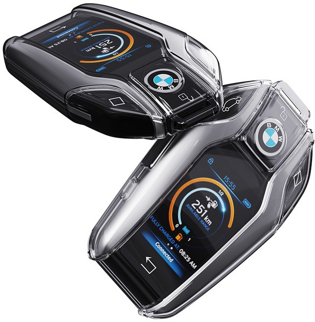 칸탐 BMW 키 케이스 투명 스마트키 키홀더 호환상품, C타입:투명+투명블랙