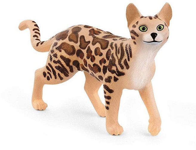 슐라이히 미국매장정품+ Schleich Farm World - 아비시니아 고양이 장난감 사실적인 피규어 만 3세 이상 어린이 및 유아용 키티 1715166, 벵골 고양이