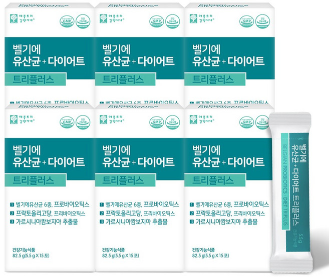 벨기에 유산균 다이어트 트리플러스 15포X6박스, 82.5g, 6박스