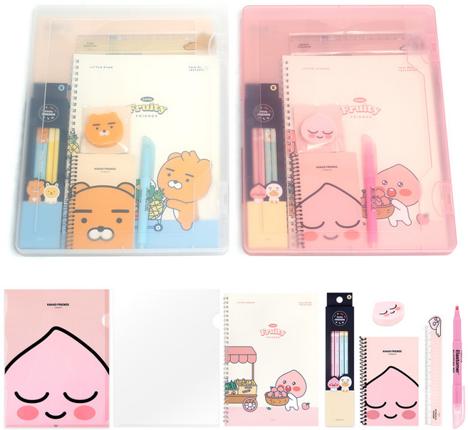 카카오프렌즈 참마음 문구세트 / 어린이집생일선물 유치원어린이날선물 구디백 학용품 문구세트 교회 학원 어린이날행사단체선물 어린이날구디백 카카오문구세트 신학기 초등문구세트, 어피치세트