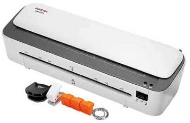 震旦 多功能冷熱膜護貝機 附圓角器、打孔器、裝訂環、3種刀頭裁紙, 護貝機+星卡 厚膠膜100片, LM4233H+, A4